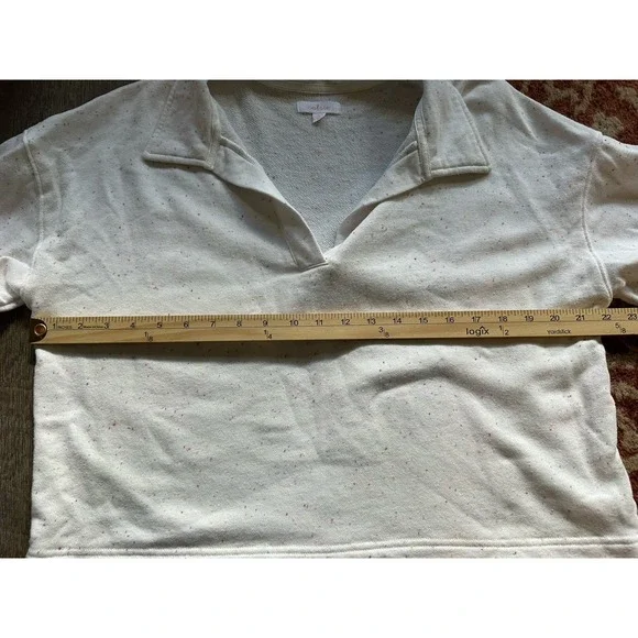 Colsie Cozy Colorful Speckled Lightweight Cropped Pullover Sweater White L Large - Picture 7 of 9